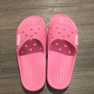 CROCS Bright Pink Slide Sandals
